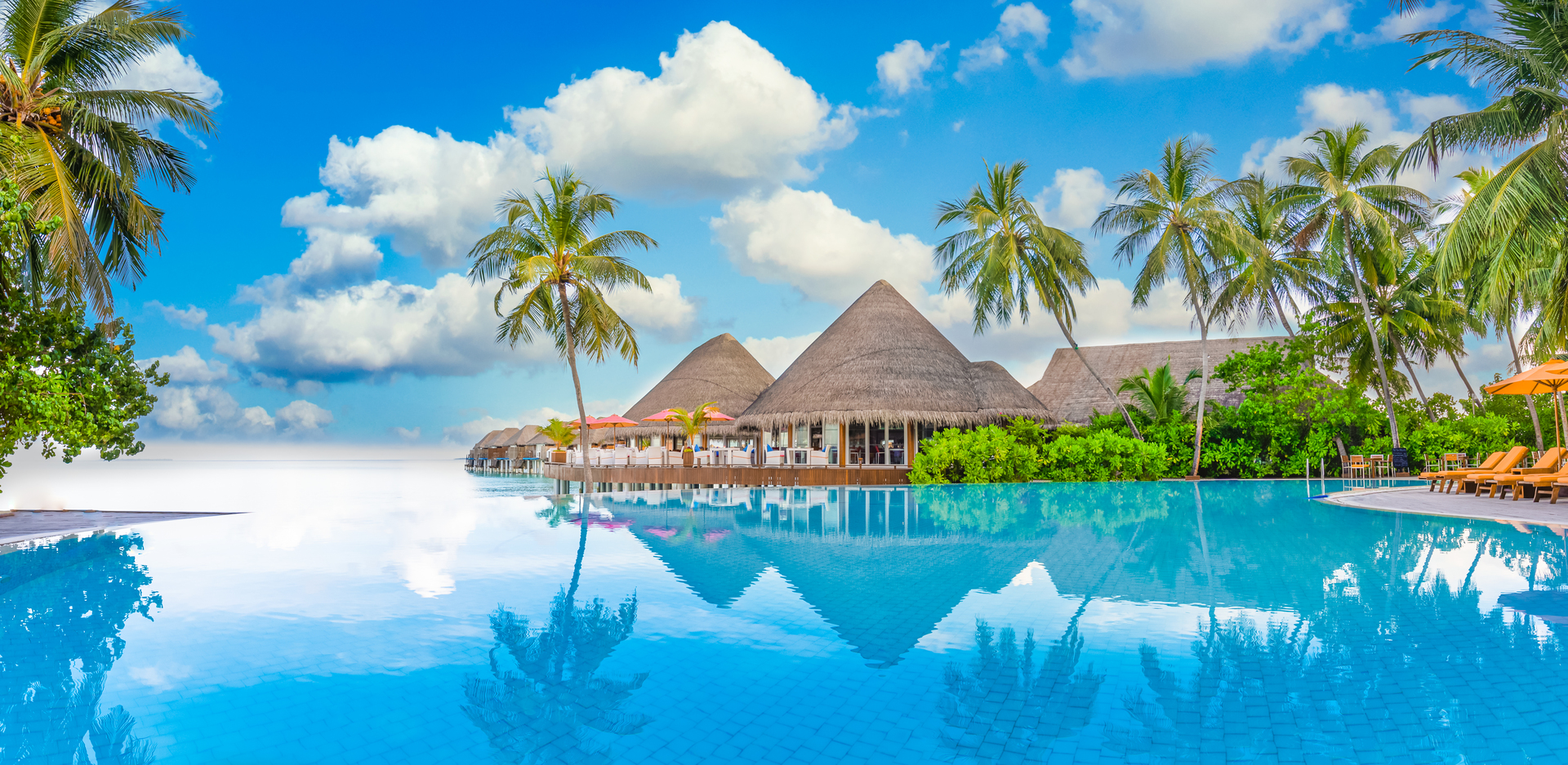 Luxury resort with an infinity pool overlooking the sea